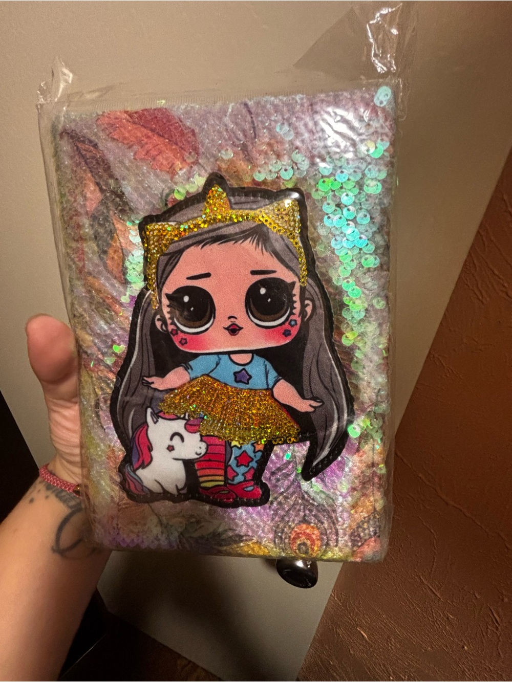 L.O.L. Surprise! Holographic Sequin Doll Notebook in Pink, Gold, Blue